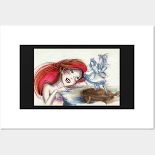 Mermaid singing Posters and Art